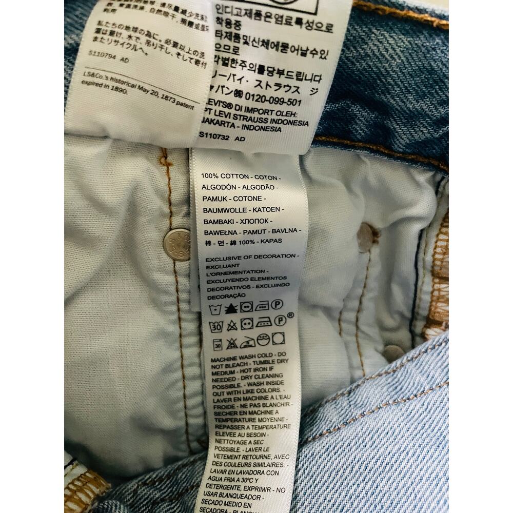 Levi’s 501 Distressed Denim Shorts High Rise Light Wash Cutoff 25 - Picture 9 of 10